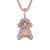 Rose Gold 38 Monkey Cartoon Icy Hip Hop Pendant Chain