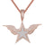 Rose Gold Double Layer Icy Star Shape Angel Wings Pendant Chain