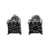 Black Earrings Square Design Black PVD Screw Back Prong Set Classy
