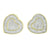 Heart Design Earrings Screw Back 14K Yellow Gold Finish Lab Diamonds