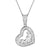 Silver Solitaire Lab diamonds Double Heart Pendant Valentine's Gift