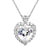 Sterling Silver Clear Heart Solitaire Pendant Set Valentine's Gift