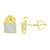 14k Gold Tone Earrings Dome Style Screw Back Lab Diamond