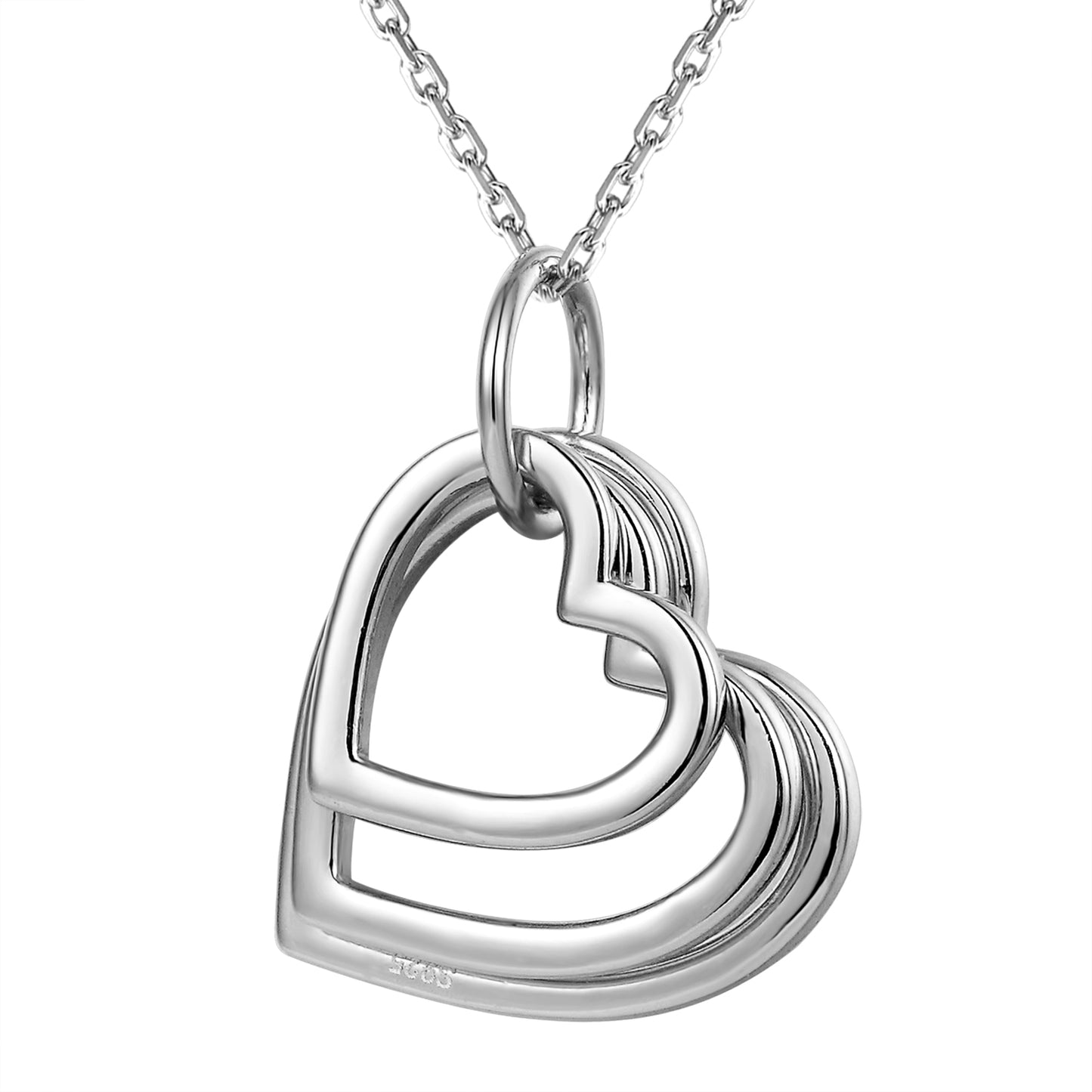 Sterling Silver Triple Heart Love Ring Pendant Valentine's Set