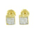 Gold Tone Mens Earrings Simulated Diamonds Screw On Pave Set 6 MM