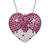Designer Pink Lab diamonds 3D Love Heart Silver Pendant Valentine's