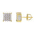 Square Face Princess Cut Side Bling Silver Stud Earrings