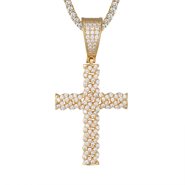 Religious Jesus Christ Cuban Style Cross Faith Pendant