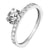 Womens Solitaire Round Brilliant Cut Ring Sterling Silver Cubic Zirconia Wedding