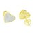 Gold Finish Heart Earrings Screw Back Pave Set Lab Created CZ