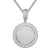 White Icy Solitaire Round Circle Photo Custom Picture Pendant