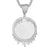 Sterling Silver Picture Circle Memory Dripping Icy Pendant