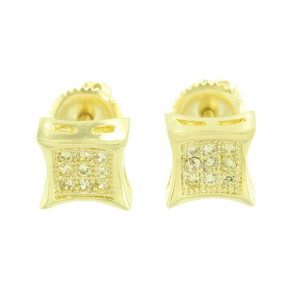 Yellow Lab Diamonds Earrings Kite Shape Screw Back 14k Yellow Gold Finish Unisex