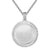 Sterling Silver Baguette Icy Round Picture Photo Circle Pendant Chain