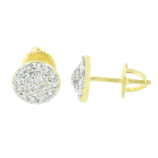 Round Cluster Set Earrings Simulated Diamond Studs Mens Womens