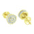 Round Prong Set Earrings Yellow Gold Finish Simulated Diamonds