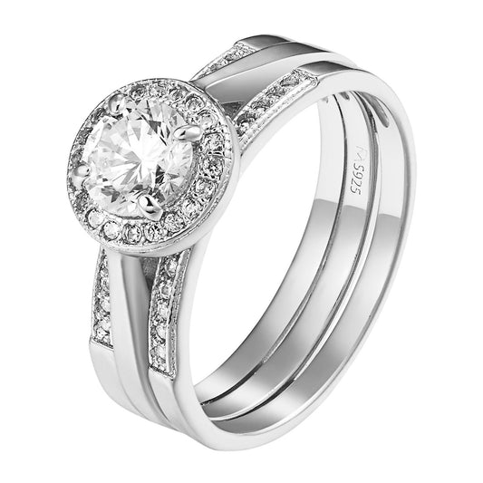 Round Brilliant Cut Ring Sterling Silver Simulated Diamond Wedding Engagement