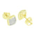 Mens Earrings Lab Diamonds 14K Gold Finish Lab Diamonds Dome Style Convex 7 MM