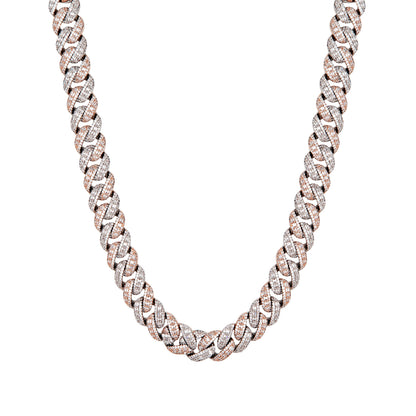 Miami Cuban 3 Row 15mm Two Tone Rose Gold Chain
