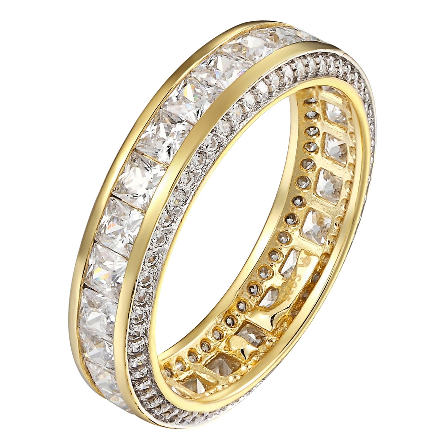 Princess Cut Eternity Simulated Diamond Womens Engagement Wedding Band Ring