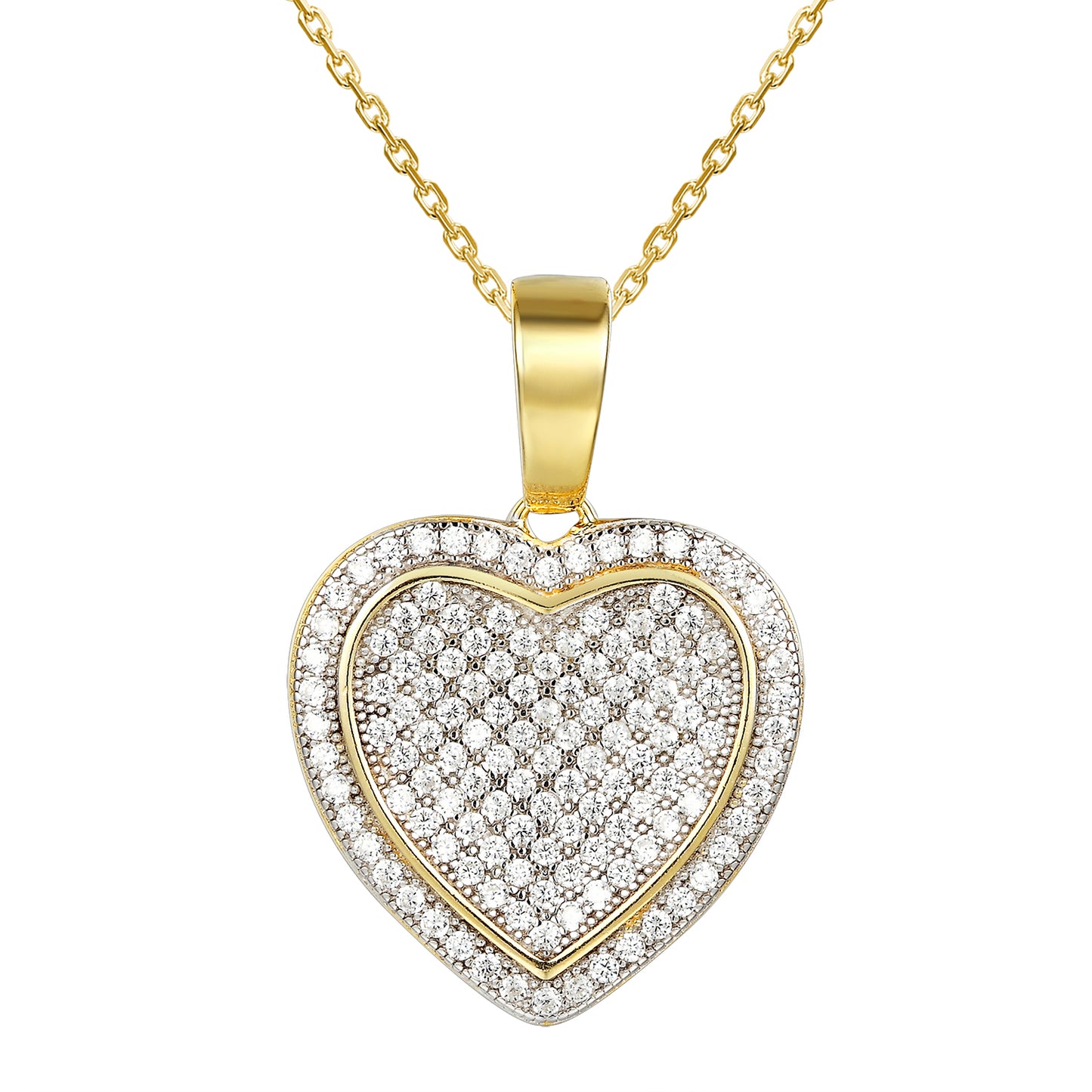 Small Double Heart Love Silver Pendant Valentine's Gift
