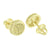Mens Round Shape Earrings Gold Tone Canary Simulated CZ Stone