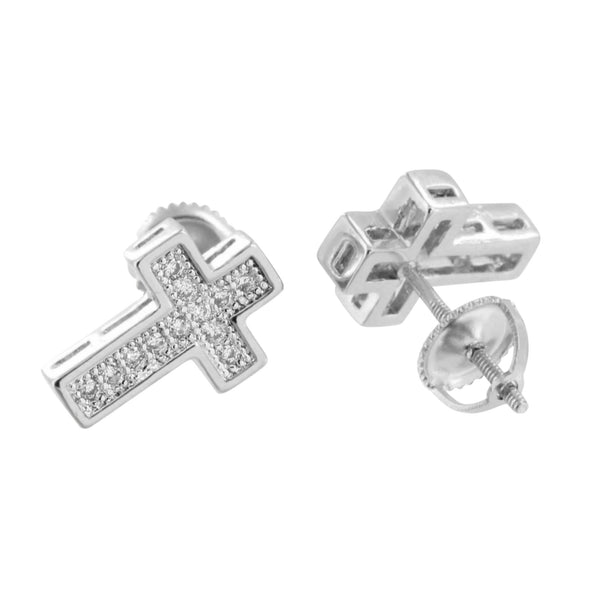Cross Design Jesus Earring Crucifix Simulated Diamonds Unique