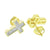 Jesus Cross Design Earrings Yellow Gold Finish Screw Back 13 MM