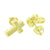 Gold Finish Cross Earrings Yellow Simulated Diamonds Screw Back