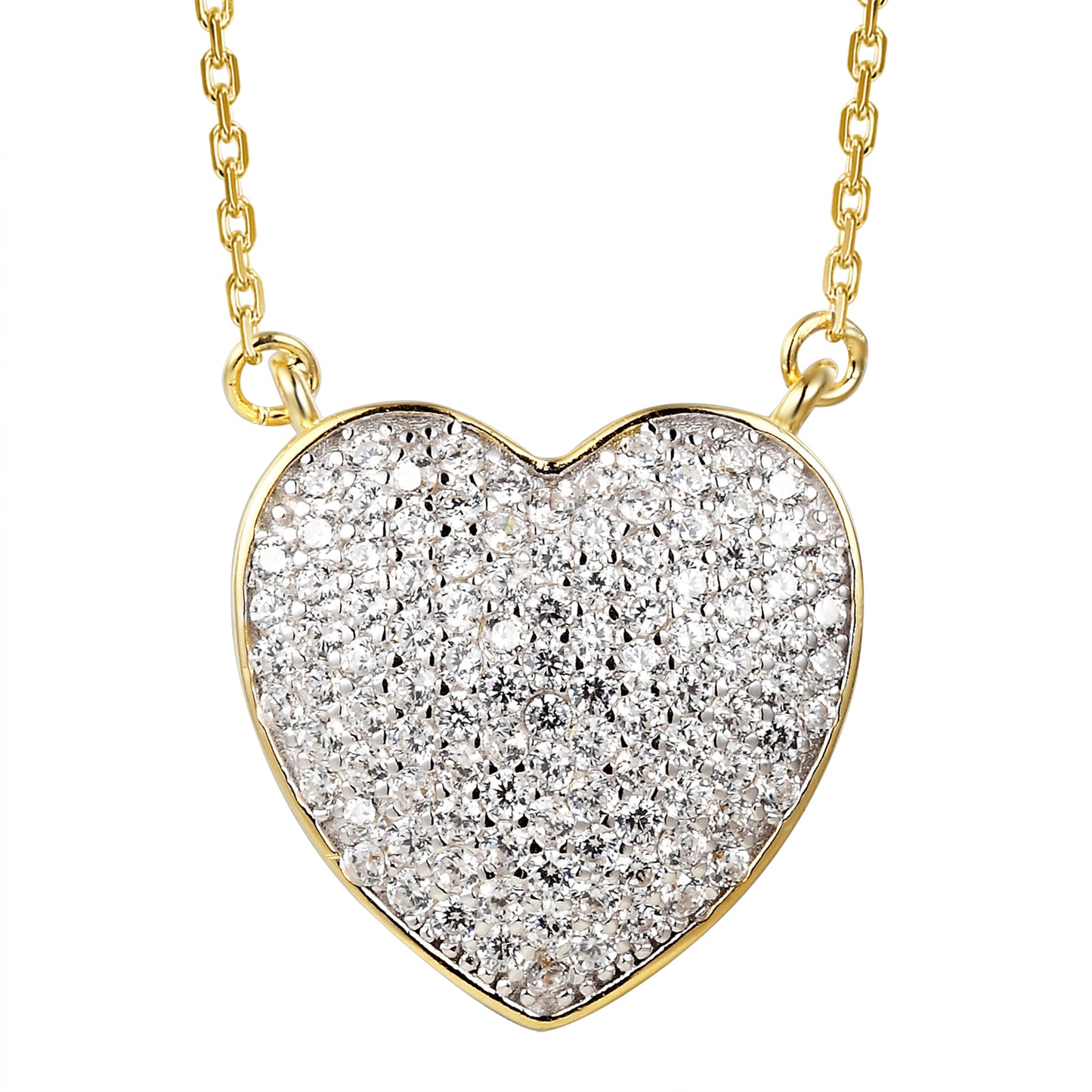 Petite 3D Love Women's Heart 14k Gold Finish Pendant Valentine's