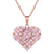 14k Rose Gold Finish Pink Baguette Heart Pendant Valentine's