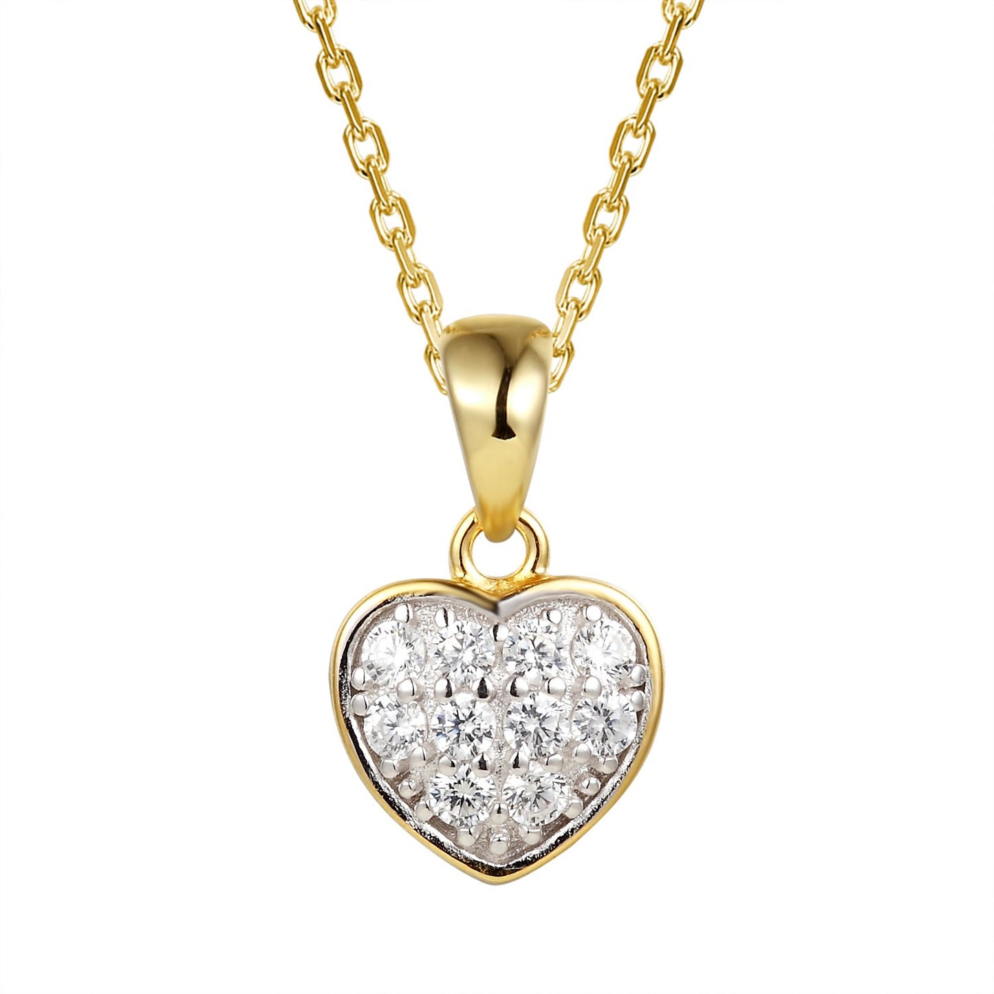 Solitaire Bling Small Heart Pendant Valentine's Set