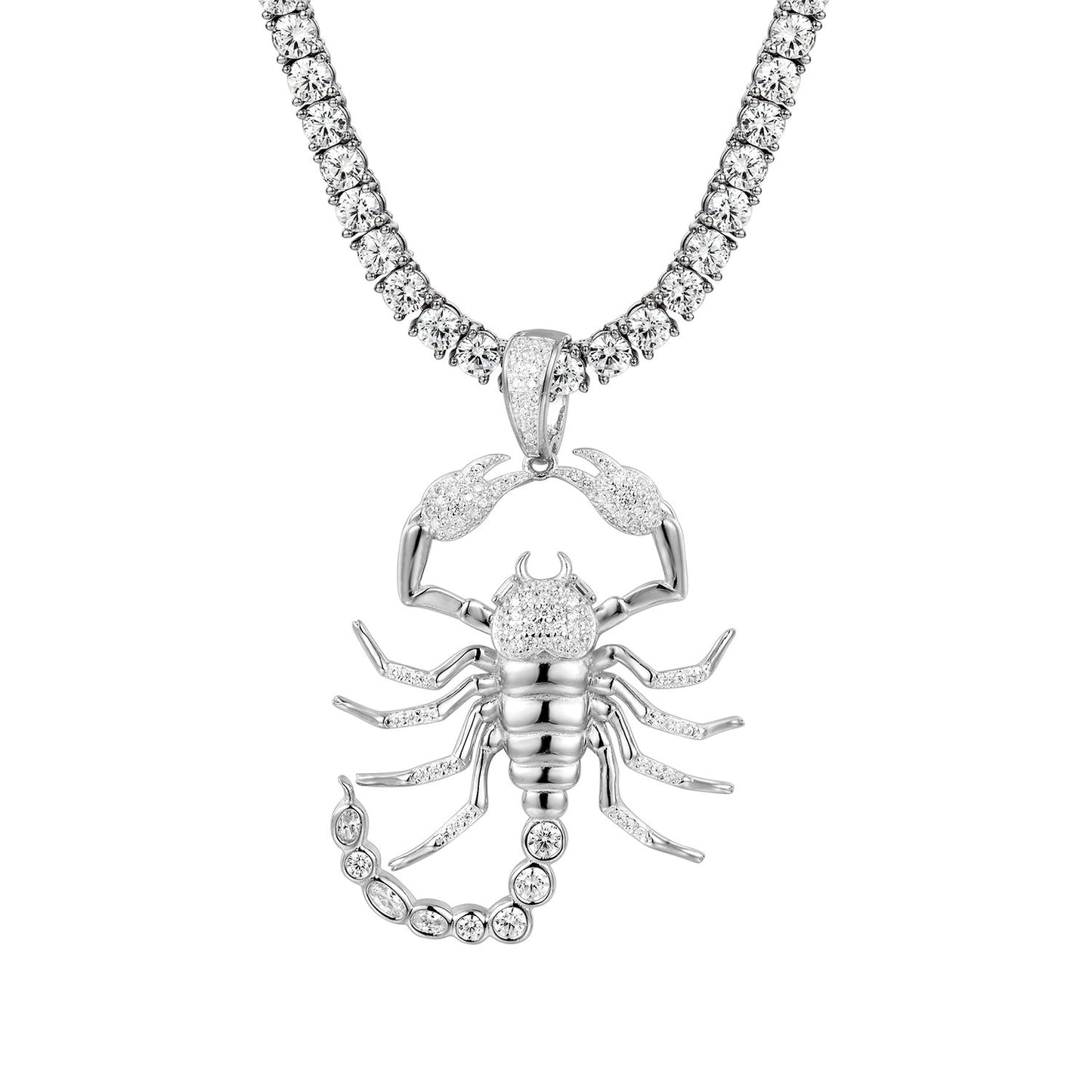 Sterling Silver Scorpio Zodiac Sign Bling Pendant Chain