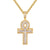 Yellow Gold Tone Ankh Cross Religious Icy Custom Pendant