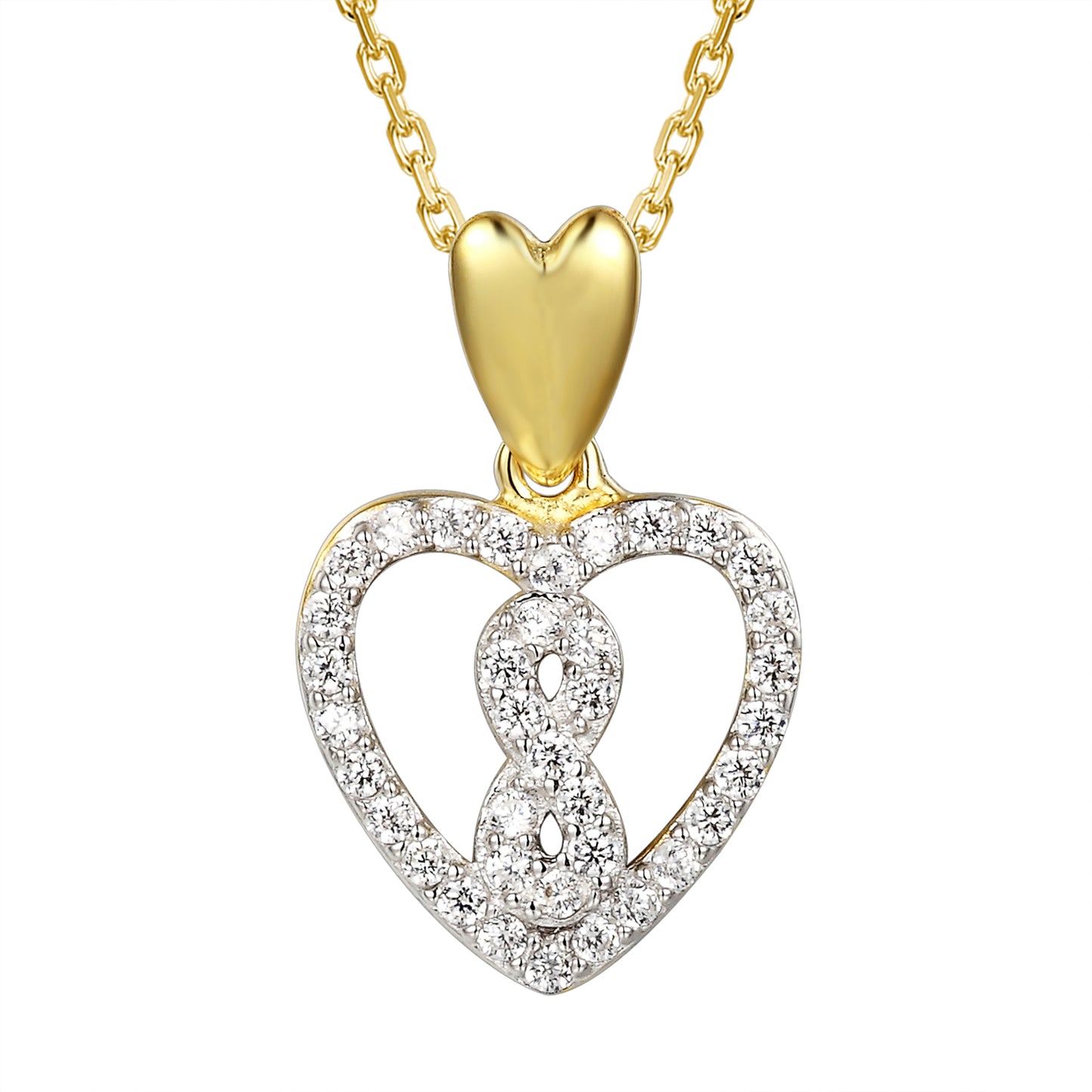Infinity Symbol Solitaire Heart Pendant Valentine's Gift