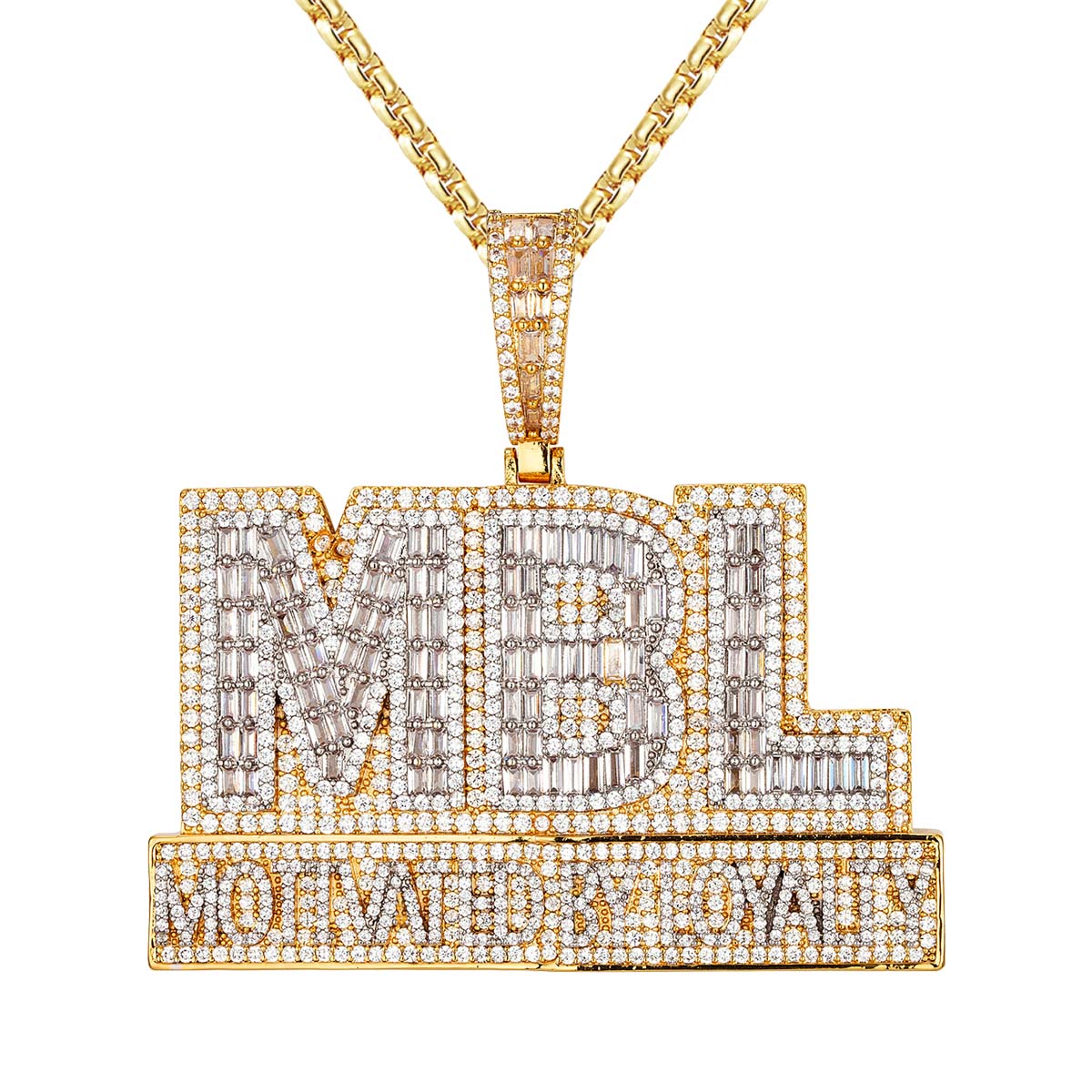 Mens Baguette MBL Loyalty Icy Custom Hip Hop Pendant