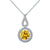 Womens Yellow Solitaire Pendant White Gold Over 925 Silver Chain