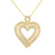 Heart Pendant Chain Baguette Lab Diamond Yellow Gold Tone