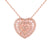 Rose Sterling Silver Heart Pendant Baguette Lab Diamond