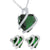 May Birthstone Womens Emerald Solitaire Heart Earrings Pendant Set