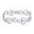Women Heart Bracelet White Rhodium Plated Simulated Diamonds 8 Inch Classy Style