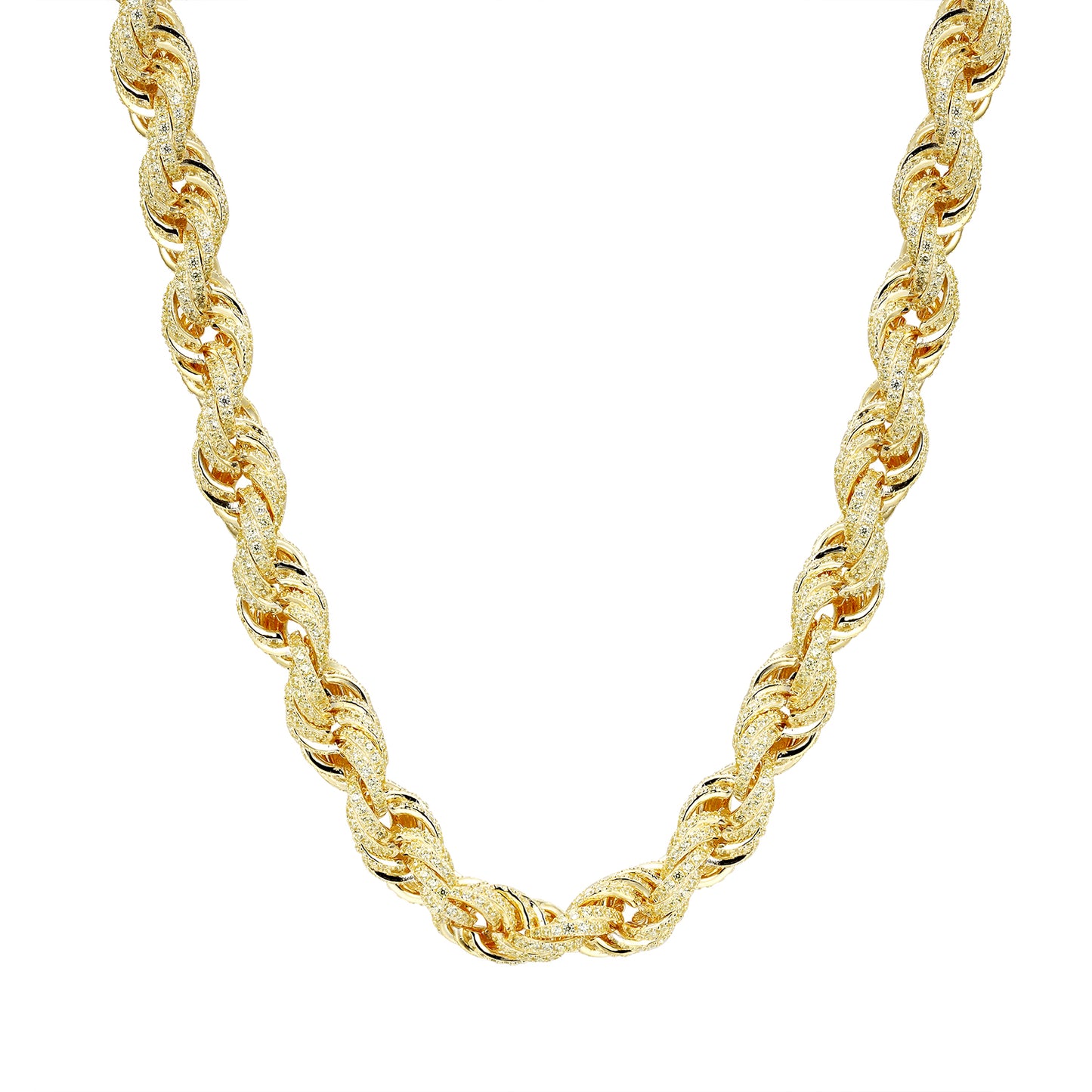Rope Chain 14k Gold Finish Sterling Silver