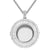 925 Silver Baguette Round Circle Photo Frame Memory Pendant