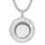 925 Silver Baguette Round Circle Photo Frame Memory Pendant