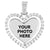 Solitaire One Row Heart Double Side Photo Picture Pendant Chain