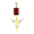 New Angel Red Ruby Pendant Lab Created Diamond Yellow Gold On Sterling Silver