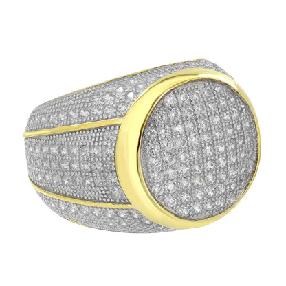 Yellow Gold Finish Ring Bling Sterling Silver Simulated Diamonds