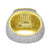 Sterling Silver Mens Ring Simulated Diamonds Yellow Gold Finish