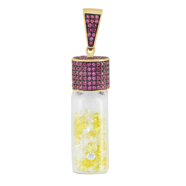 New Canary Floating Stones Pendant Purple 925 Silver