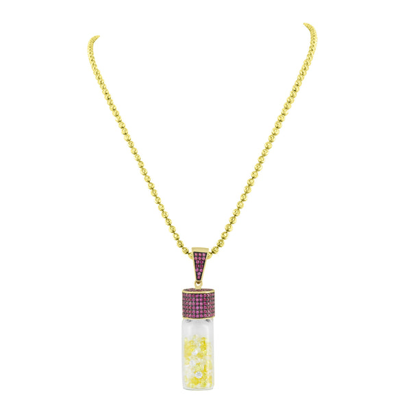 Canary Floating Stones Pendant Purple 925 Silver